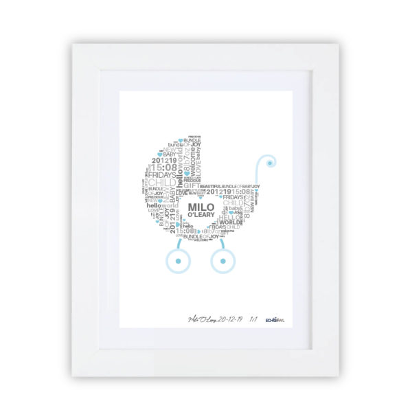 Personalised Typographic New Baby Framed Prints