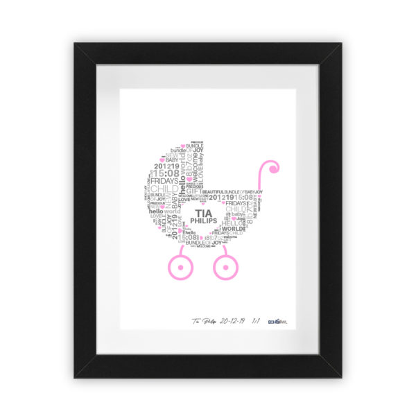 Personalised Typographic New Baby Framed Prints