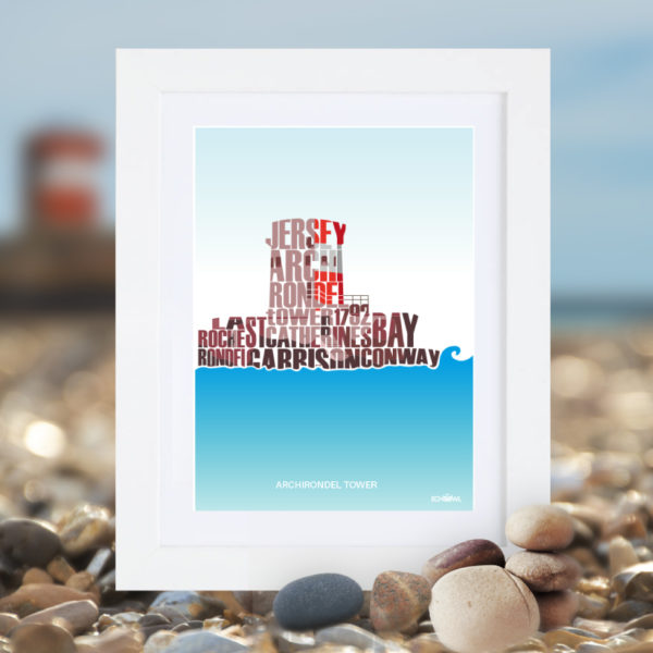 Archirondel Tower Jersey Typographic Art Print