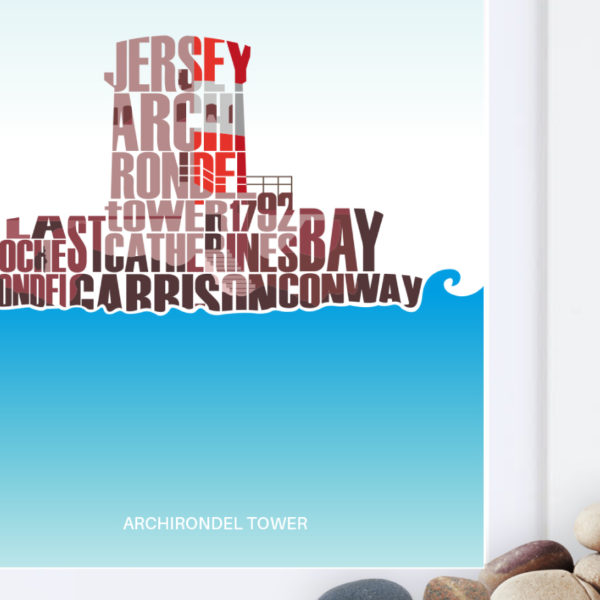 Archirondel Tower Jersey Typographic Art Print