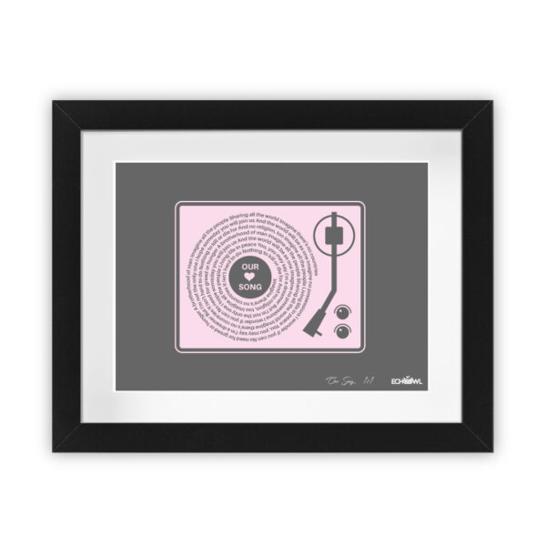 Your Song Record Lyrics Personalised Romantic Print