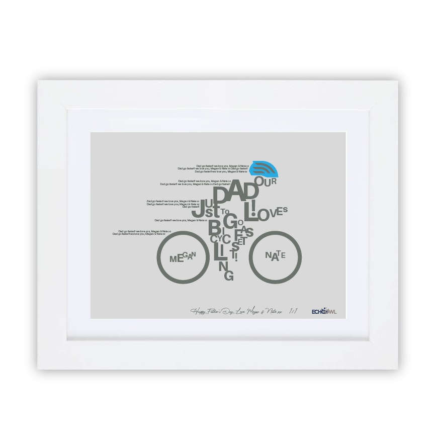 Personalised Cyclist Dad Framed Print