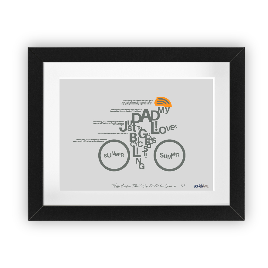Personalised Cyclist Dad Framed Print
