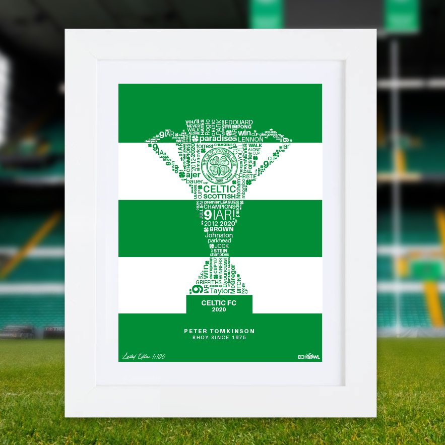Scottish Premer League Champions Celtic Personalised Framed Print