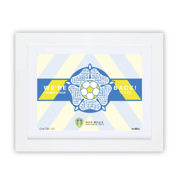 Leeds United Premer League Personalised Framed Print