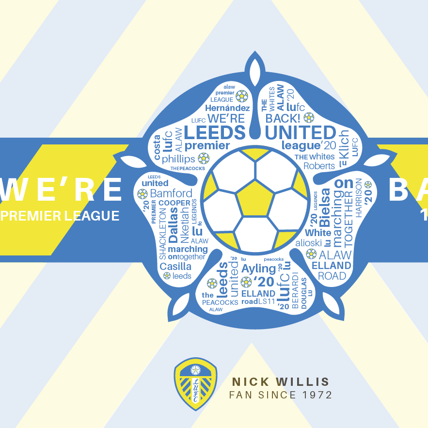 Leeds United Premer League Personalised Framed Print